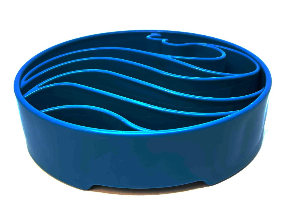 Wave eBowl Deep Slow Feeder Dog Bowl for Enrichment | Made in USA - BIG FRENCHIES