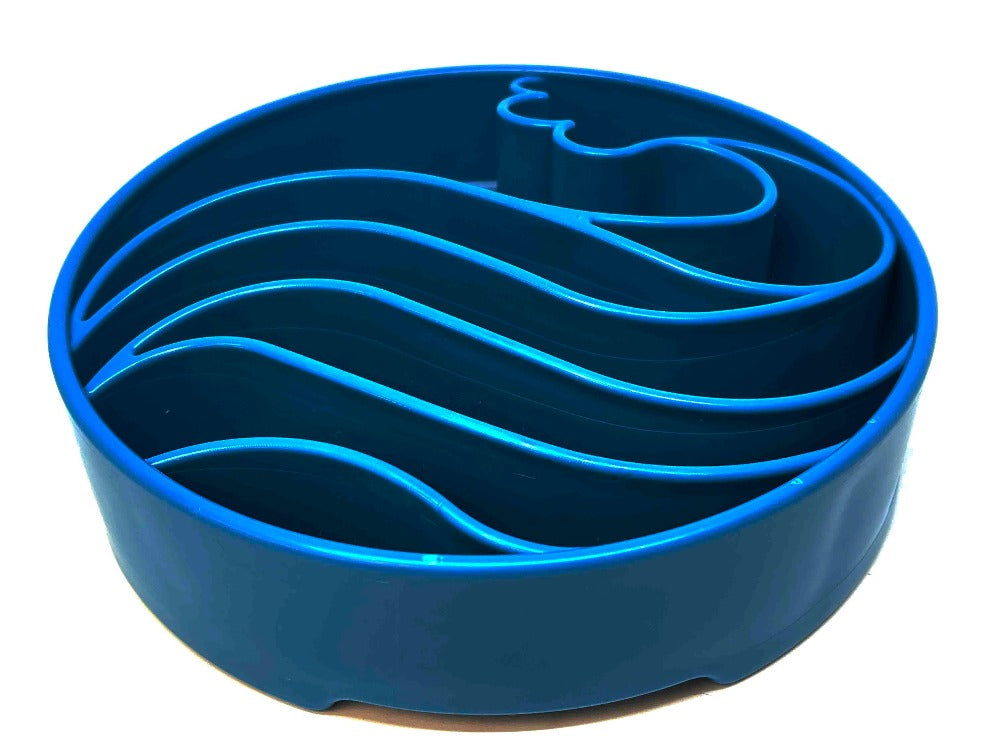 Wave eBowl Deep Slow Feeder Dog Bowl for Enrichment | Made in USA - BIG FRENCHIES