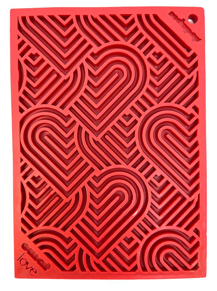 Love eMat - Enrichment Lick Mat for Dogs and Cats| Heart Design | SodaPup - BIG FRENCHIES