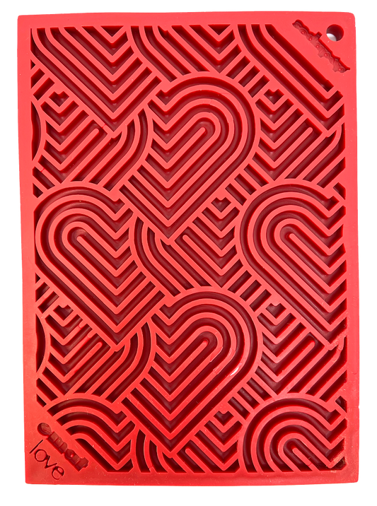 Love eMat - Enrichment Lick Mat for Dogs and Cats| Heart Design | SodaPup - BIG FRENCHIES