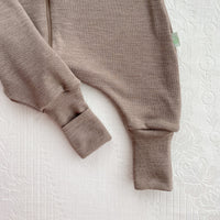 2-LAYER MERINO WOOL SLEEP SACK WITH OPEN LEGS - mele beige