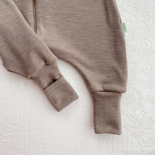 2-LAYER MERINO WOOL SLEEP SACK WITH OPEN LEGS - mele beige