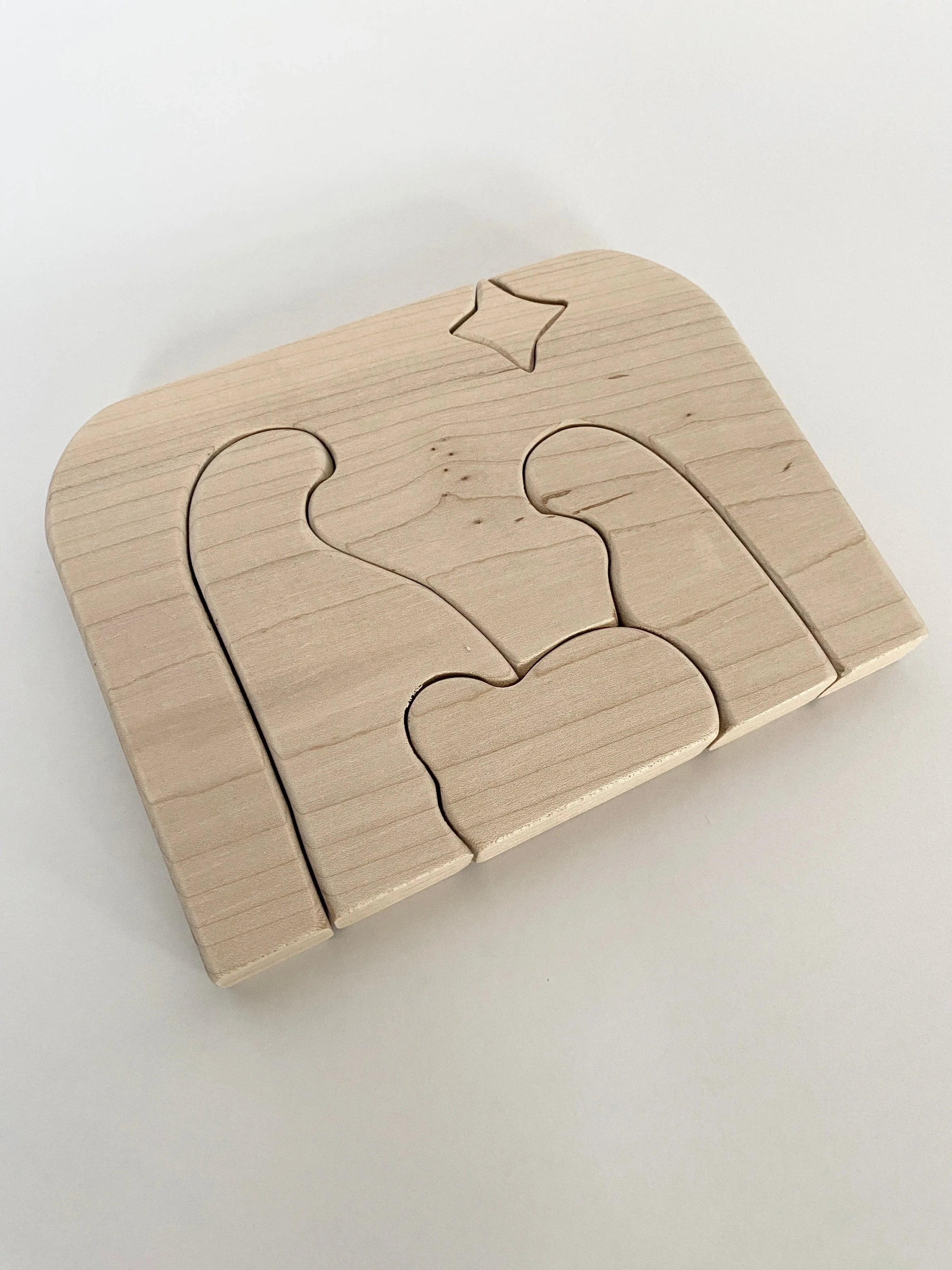 Modern Simple Wooden Nativity Scene Christmas Puzzle - BIG FRENCHIES