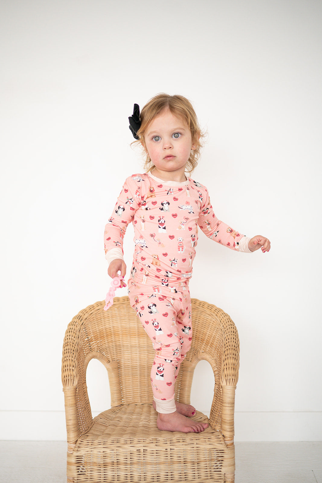 Pups & Kisses (Long Sleeve PJ) - Pink - BIG FRENCHIES