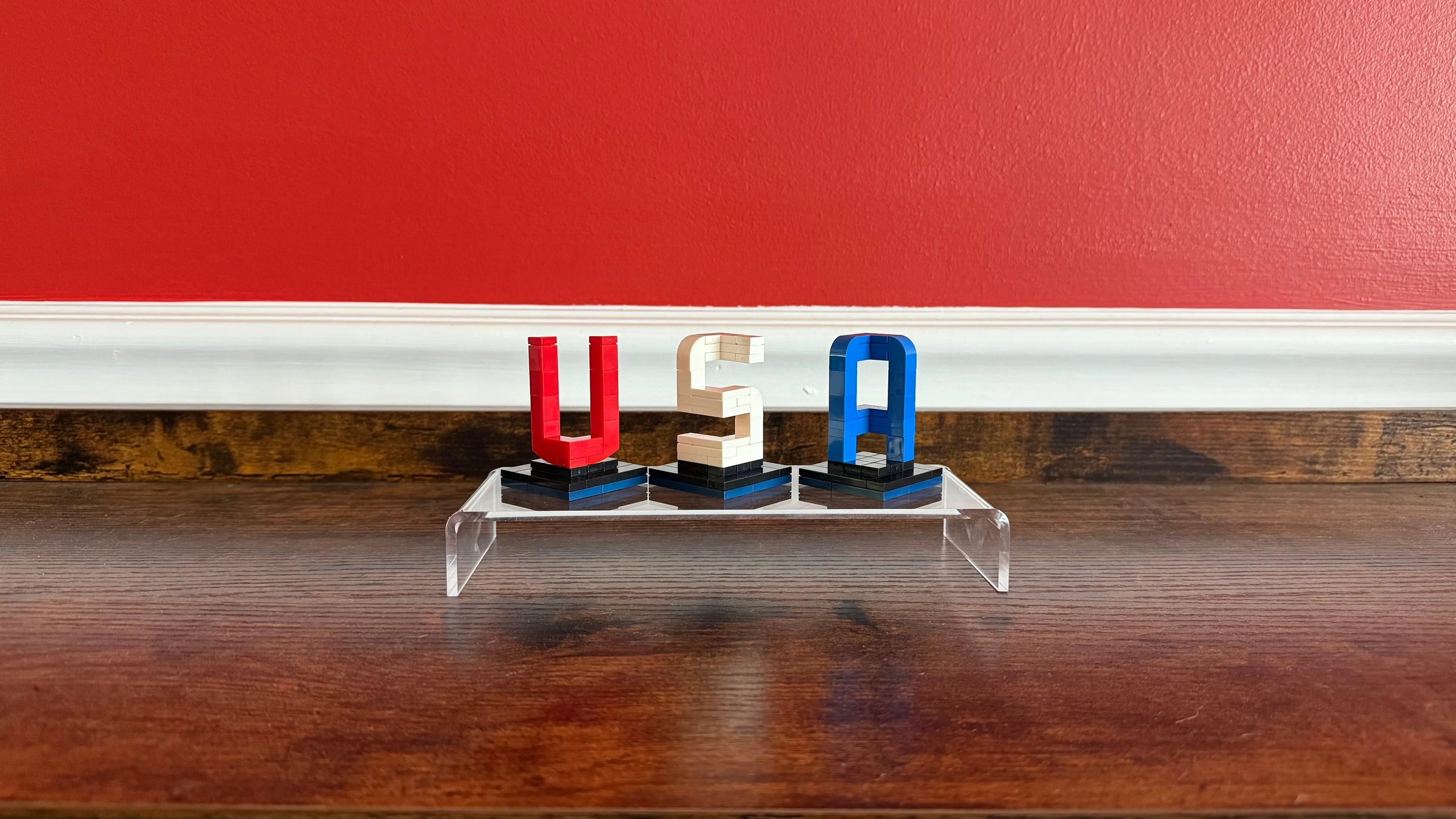 Buildable 3D "USA" Letters – LEGO-Compatible Brick Kit - BIG FRENCHIES