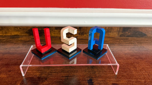 Buildable 3D "USA" Letters – LEGO-Compatible Brick Kit - BIG FRENCHIES