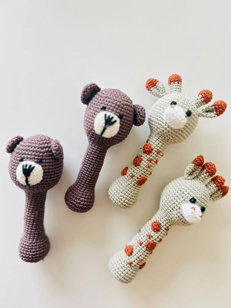 Crochet Animal Rattle - BIG FRENCHIES