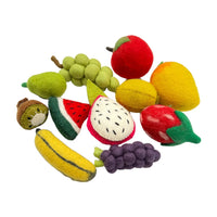 **Pre-order (Ships in 2-3 Weeks)**Handmade in Nepal 100% Wool Felt Foods Play Set for Pretend Cooking and Farmer's Market Play - BIG FRENCHIES