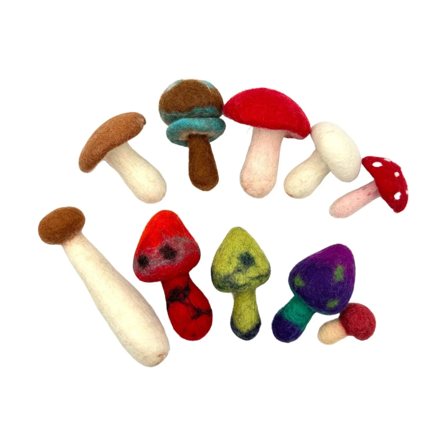 **Pre-order (Ships in 2-3 Weeks)**Handmade in Nepal 100% Wool Felt Foods Play Set for Pretend Cooking and Farmer's Market Play - BIG FRENCHIES