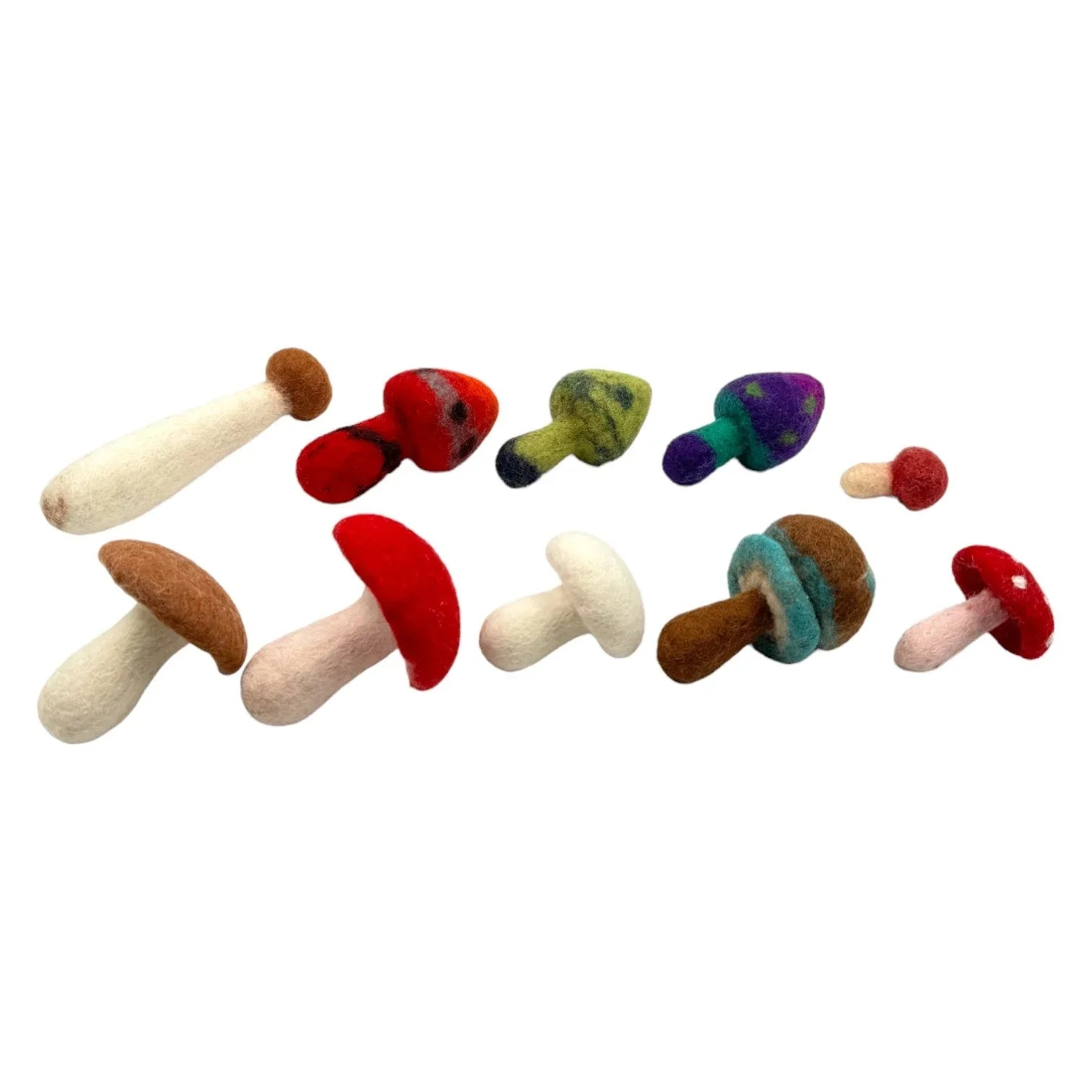 **Pre-order (Ships in 2-3 Weeks)**Handmade in Nepal 100% Wool Felt Foods Play Set for Pretend Cooking and Farmer's Market Play - BIG FRENCHIES