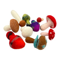 **Pre-order (Ships in 2-3 Weeks)**Handmade in Nepal 100% Wool Felt Foods Play Set for Pretend Cooking and Farmer's Market Play - BIG FRENCHIES