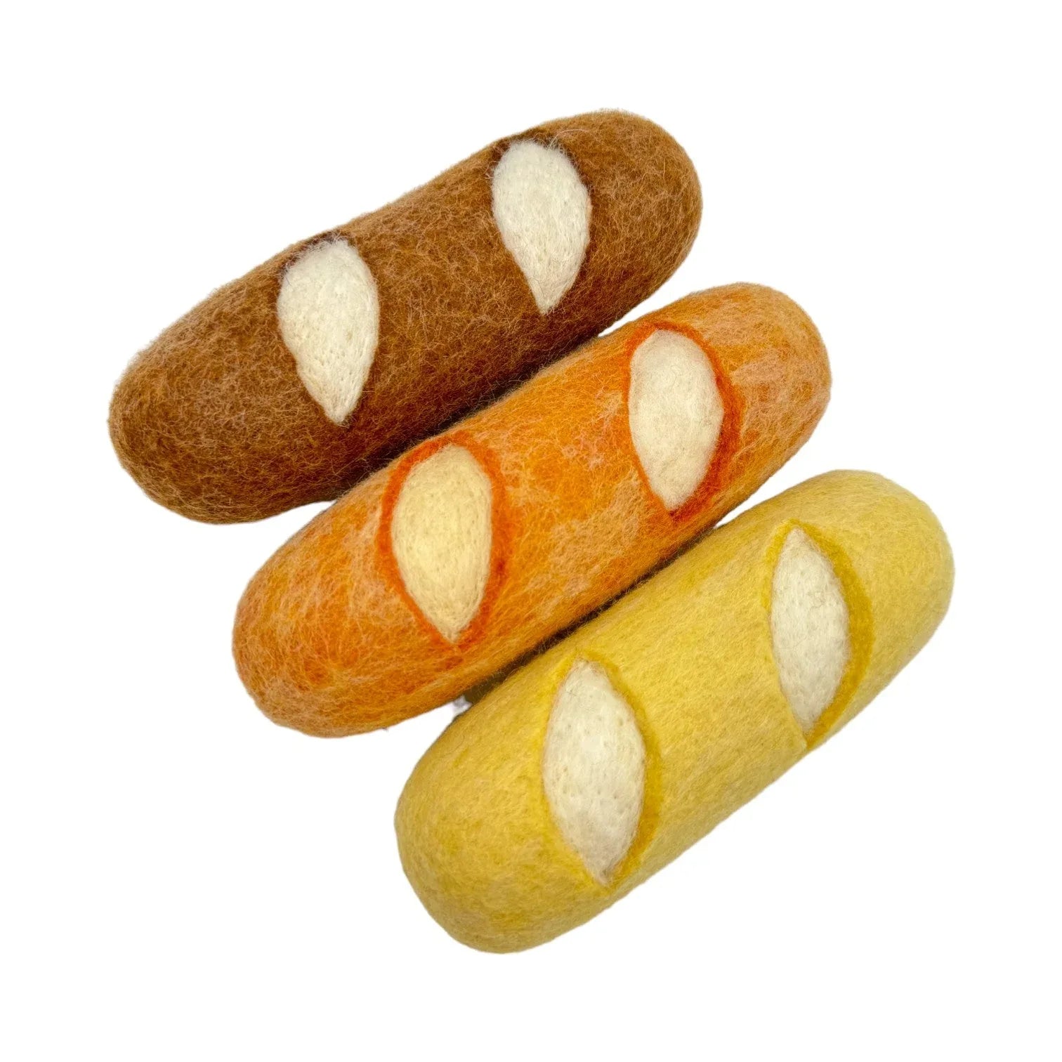 **Pre-order (Ships in 2-3 Weeks)**Handmade in Nepal 100% Wool Felt Foods Play Set for Pretend Cooking and Farmer's Market Play - BIG FRENCHIES