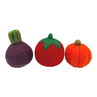 **Pre-order (Ships in 2-3 Weeks)**Handmade in Nepal 100% Wool Felt Foods Play Set for Pretend Cooking and Farmer's Market Play - BIG FRENCHIES