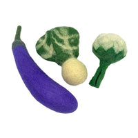 **Pre-order (Ships in 2-3 Weeks)**Handmade in Nepal 100% Wool Felt Foods Play Set for Pretend Cooking and Farmer's Market Play - BIG FRENCHIES