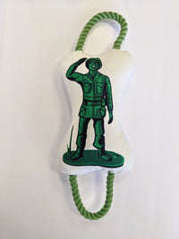 Retro Soldier with Squeaker & Crinkle Paper Plush Dog Toy - BIG FRENCHIES