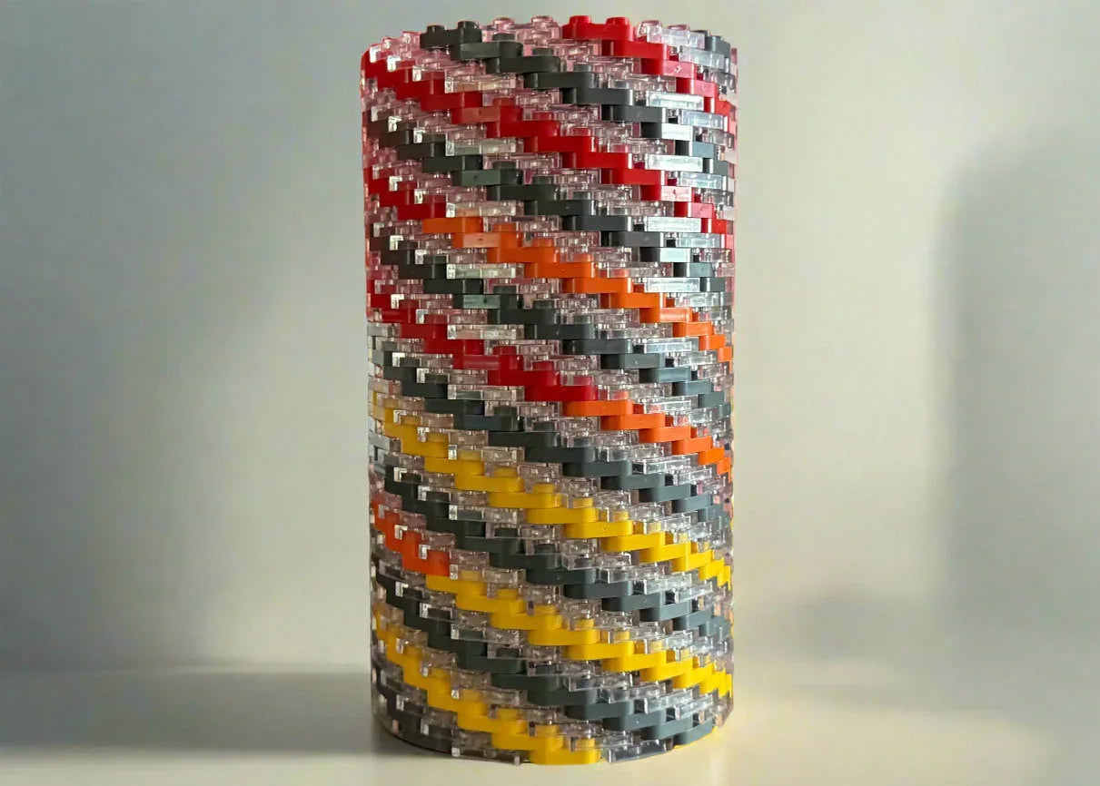 Warm Colors Modular Vase – Built with LEGO®-Compatible Bricks - BIG FRENCHIES