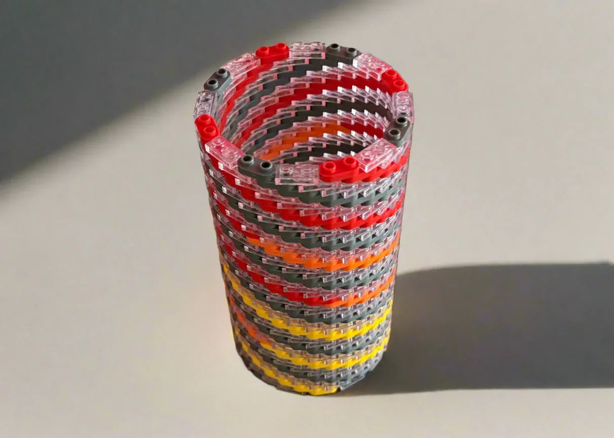 Warm Colors Modular Vase – Built with LEGO®-Compatible Bricks - BIG FRENCHIES