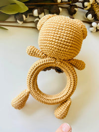 Bear Teether Rattle-Full Crochet Ring - BIG FRENCHIES