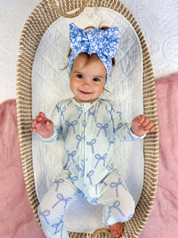 Blue Belle Ribbed Bamboo Zippy Pajamas - BIG FRENCHIES