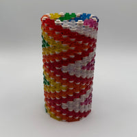 Semi-Transparent Rainbow Zig Zag Skinny Modular Vase – Built with LEGO®-Compatible Bricks - BIG FRENCHIES