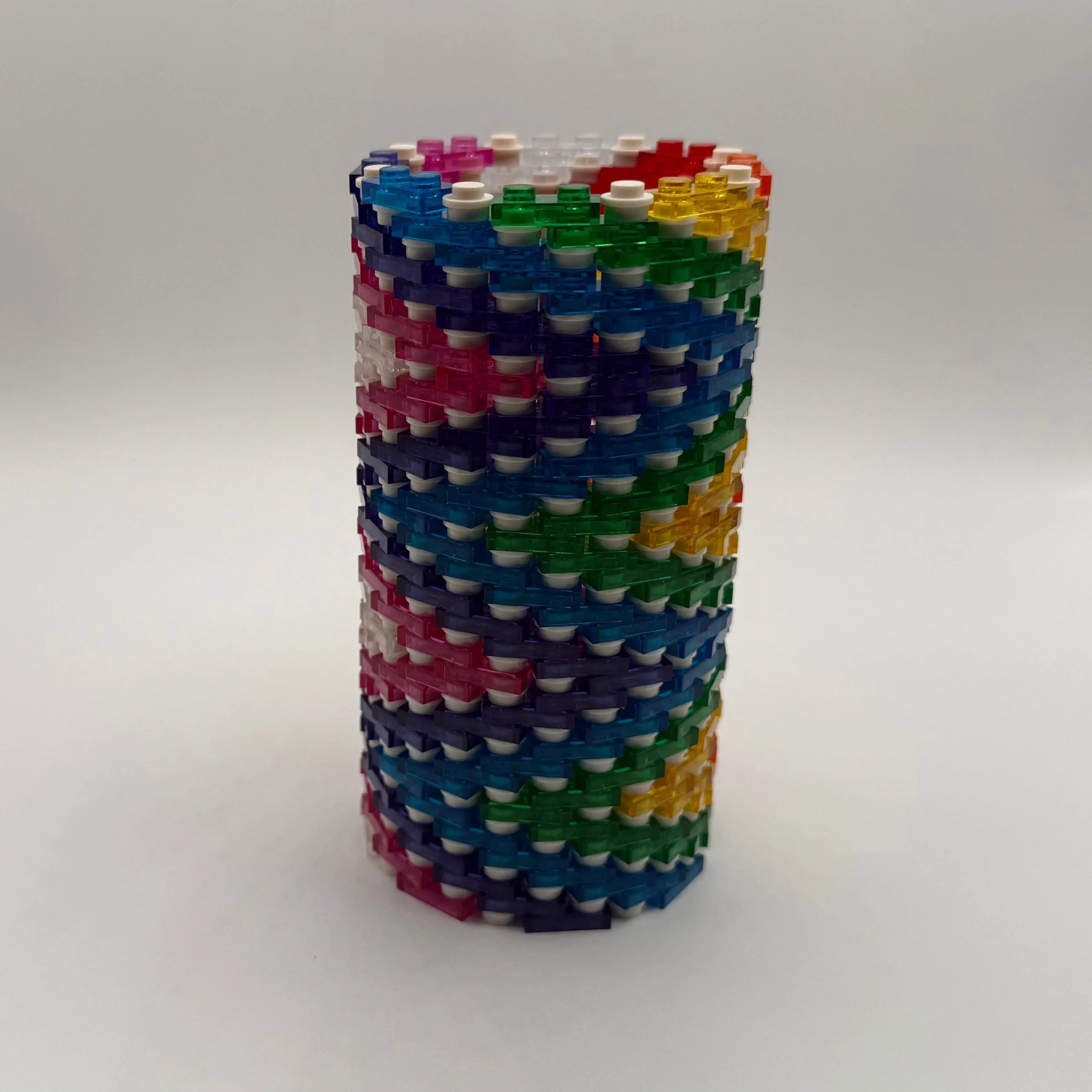 Semi-Transparent Rainbow Zig Zag Skinny Modular Vase – Built with LEGO®-Compatible Bricks - BIG FRENCHIES