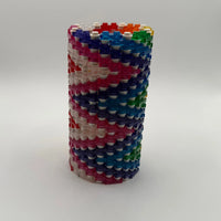 Semi-Transparent Rainbow Zig Zag Skinny Modular Vase – Built with LEGO®-Compatible Bricks - BIG FRENCHIES