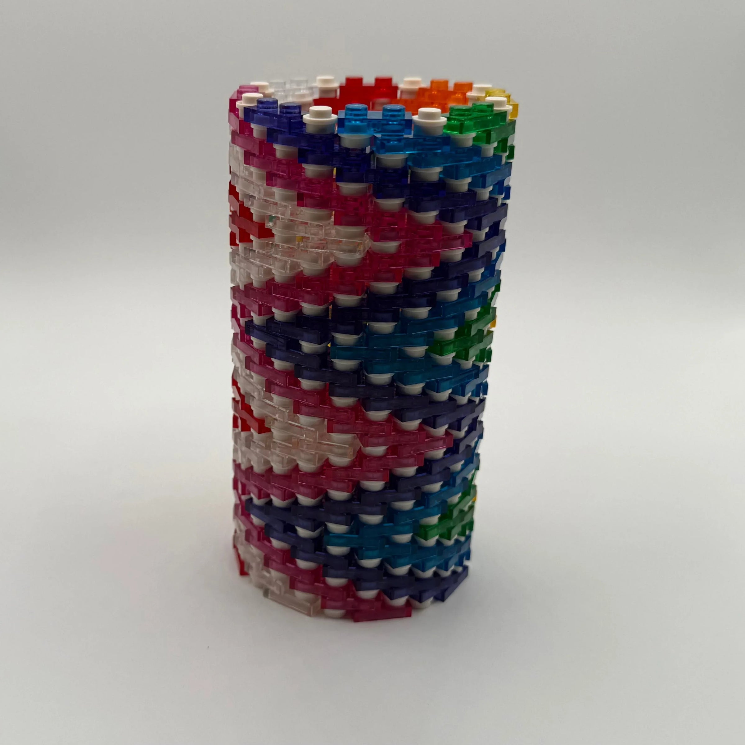 Semi-Transparent Rainbow Zig Zag Skinny Modular Vase – Built with LEGO®-Compatible Bricks - BIG FRENCHIES