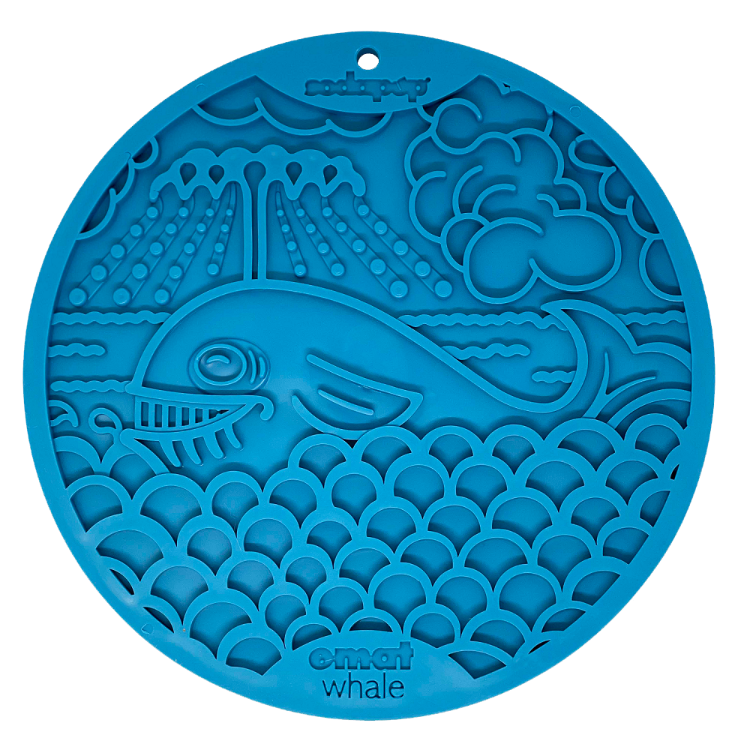 Whale eMat - Enrichment Lick Mat for Dogs and Cats - with Suction Cups | Whale Design | USA Made - BIG FRENCHIES