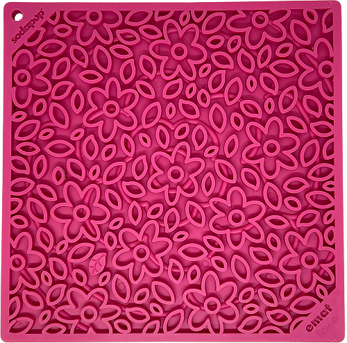Flower Power emat - Enrichment Lick Mat for Dogs and Cats | Flower Design | USA Made - BIG FRENCHIES