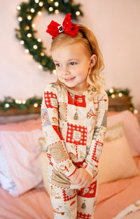 Christmas Patchwork Bamboo Christmas Pajamas - 2pc Set - BIG FRENCHIES