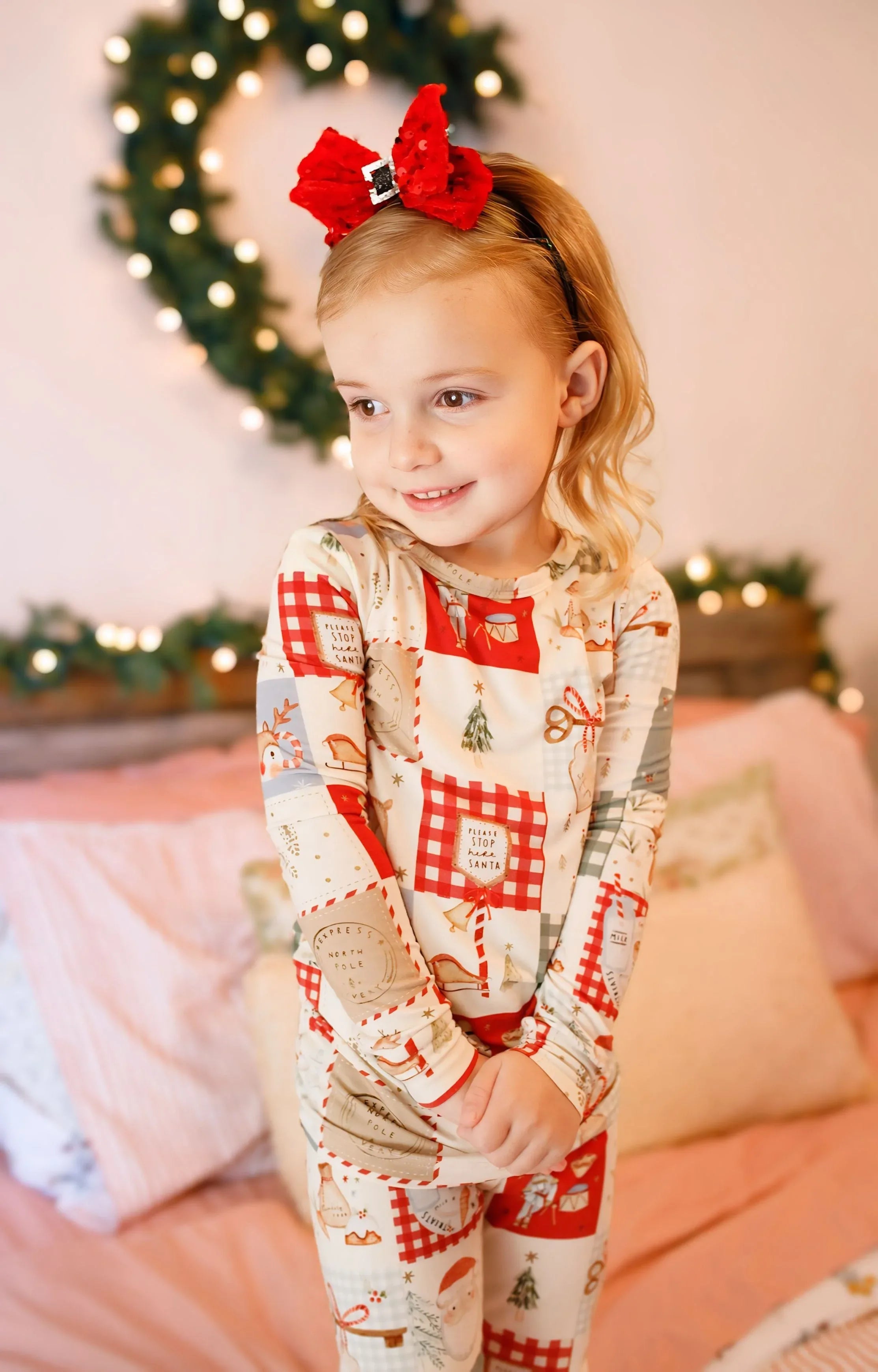 Christmas Patchwork Bamboo Christmas Pajamas - 2pc Set - BIG FRENCHIES