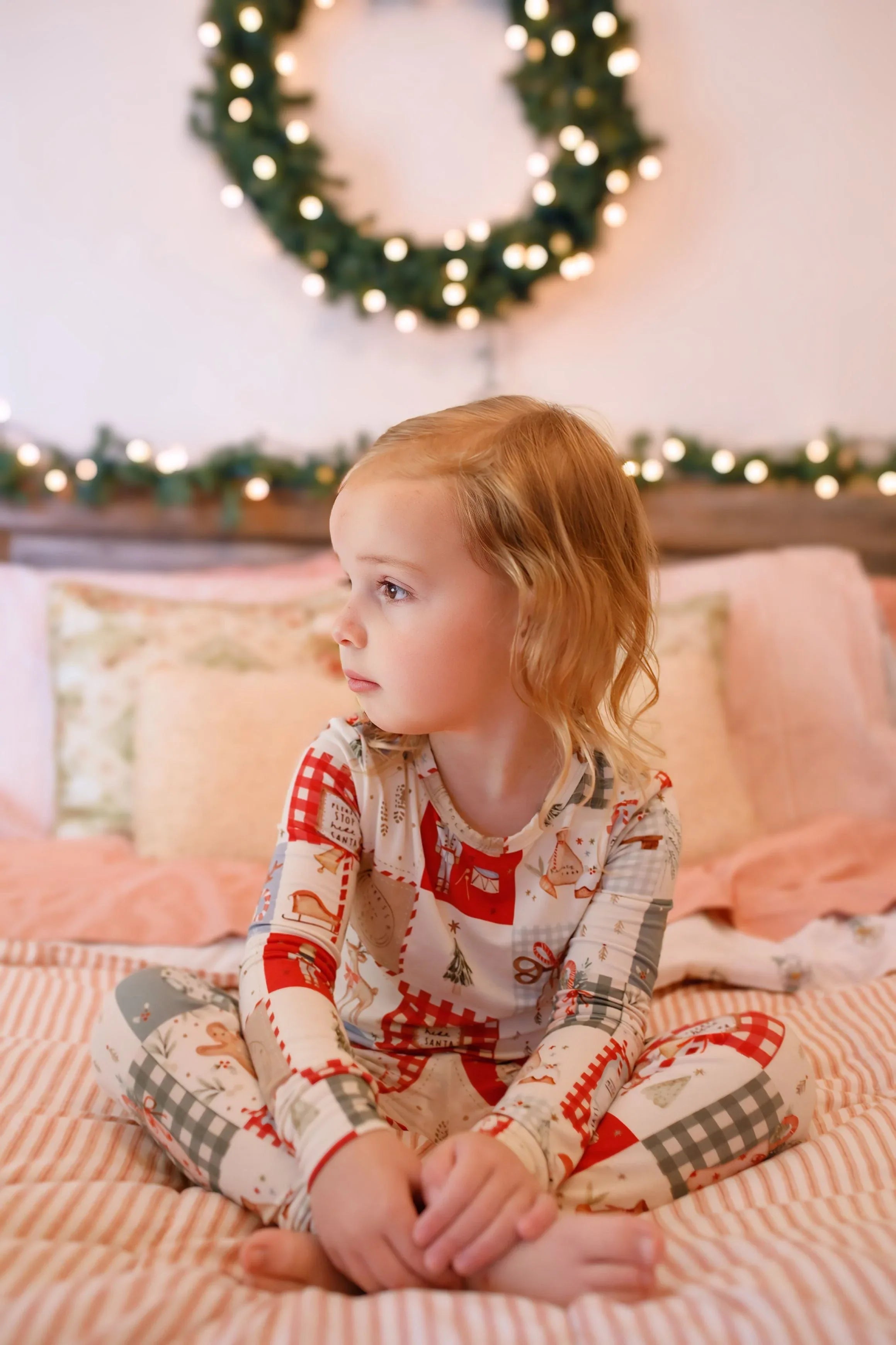 Christmas Patchwork Bamboo Christmas Pajamas - 2pc Set - BIG FRENCHIES