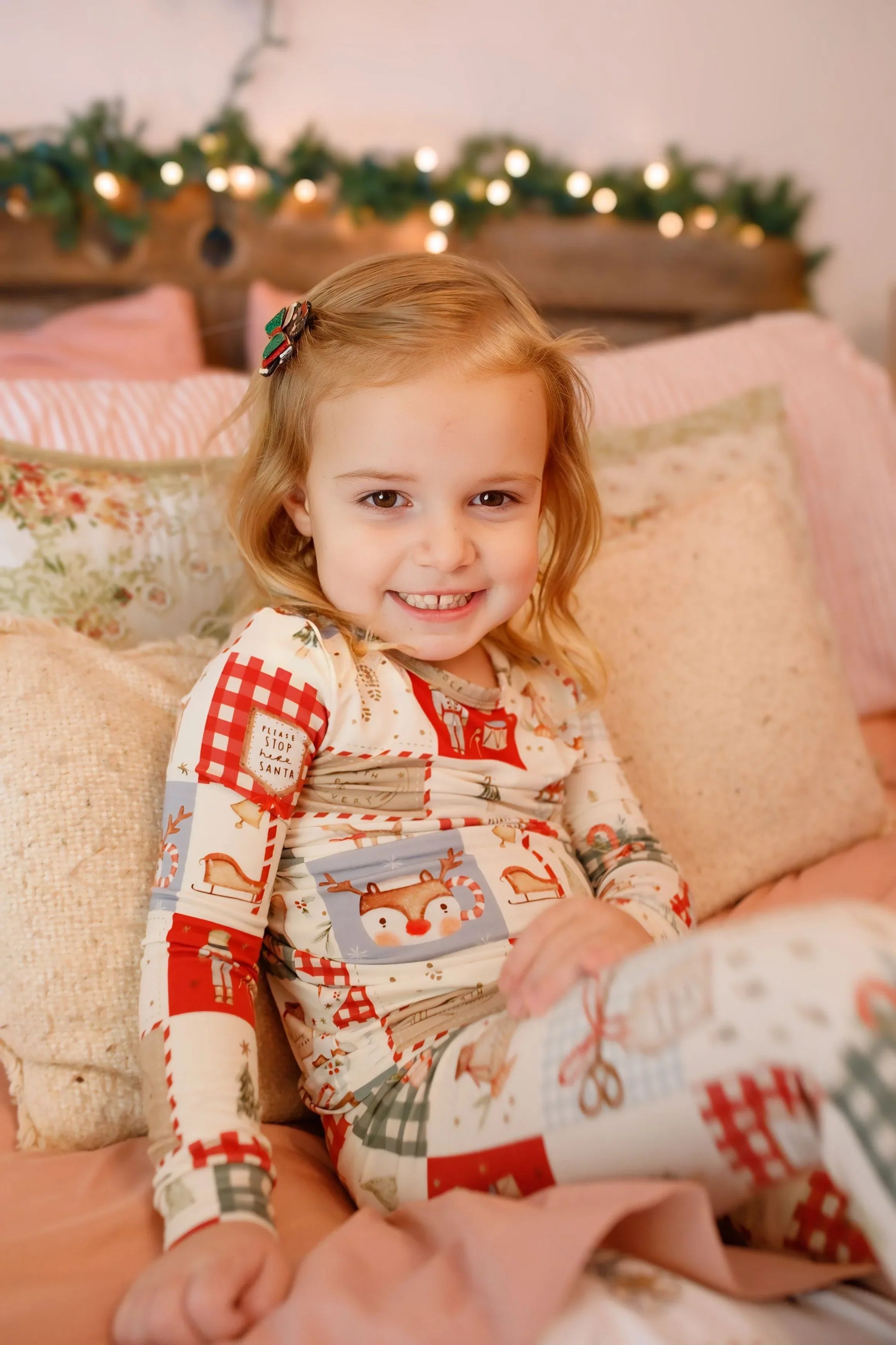 Christmas Patchwork Bamboo Christmas Pajamas - 2pc Set - BIG FRENCHIES