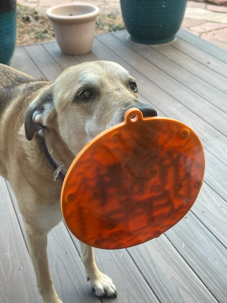 Camp eMat - Enrichment Lick Mat For Dogs and Cats - with Suction Cups | Retro Van Design | USA Made - BIG FRENCHIES