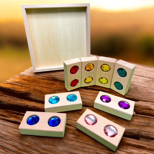 8 Pcs Rectangular Gemmed Blocks with Storage Tray - BIG FRENCHIES