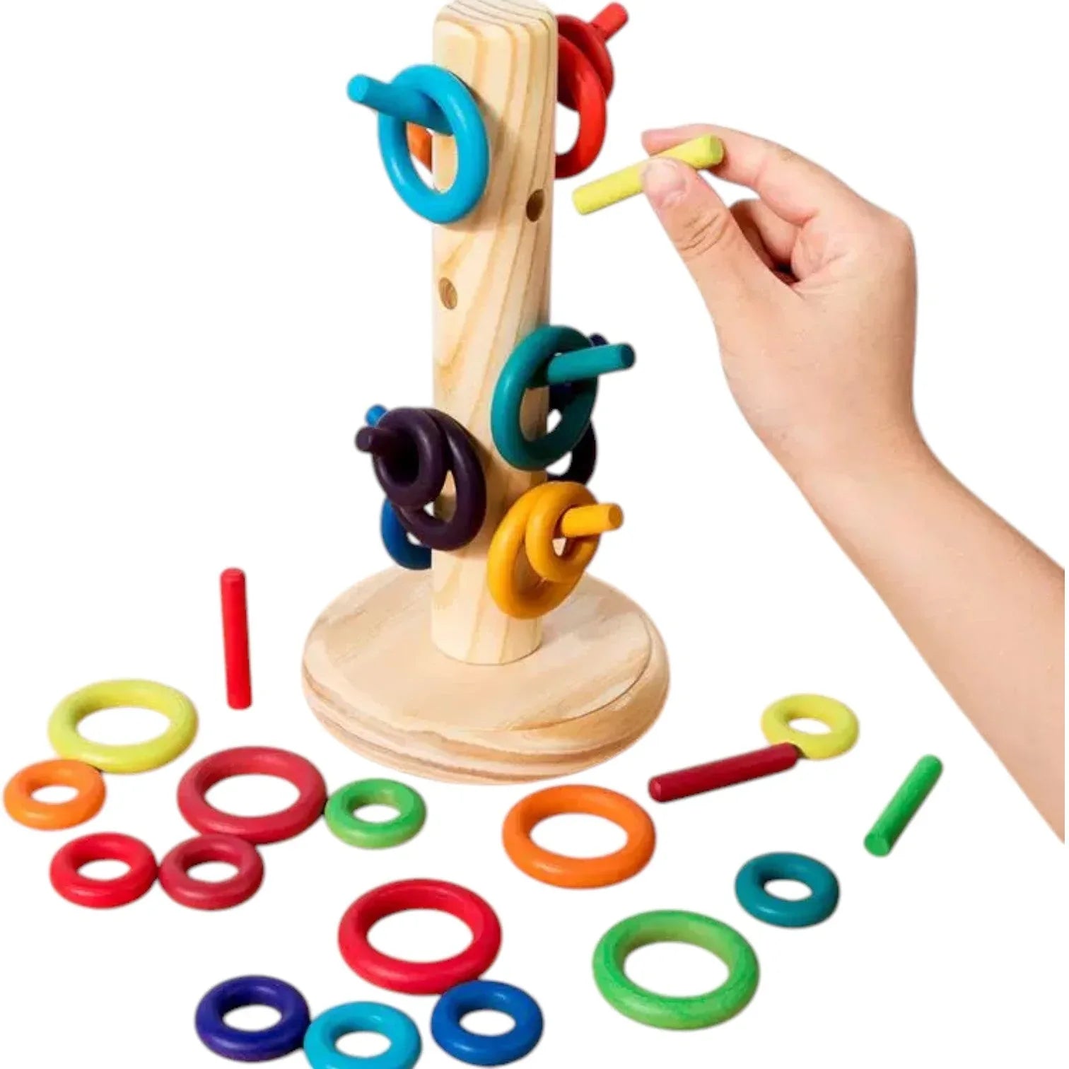 12-Dowel Sorting Tree with 24 Building Rings Set - BIG FRENCHIES