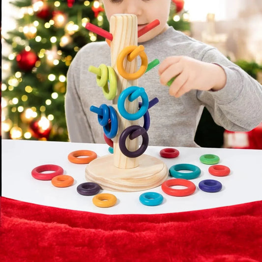 12-Dowel Sorting Tree with 24 Building Rings Set - BIG FRENCHIES
