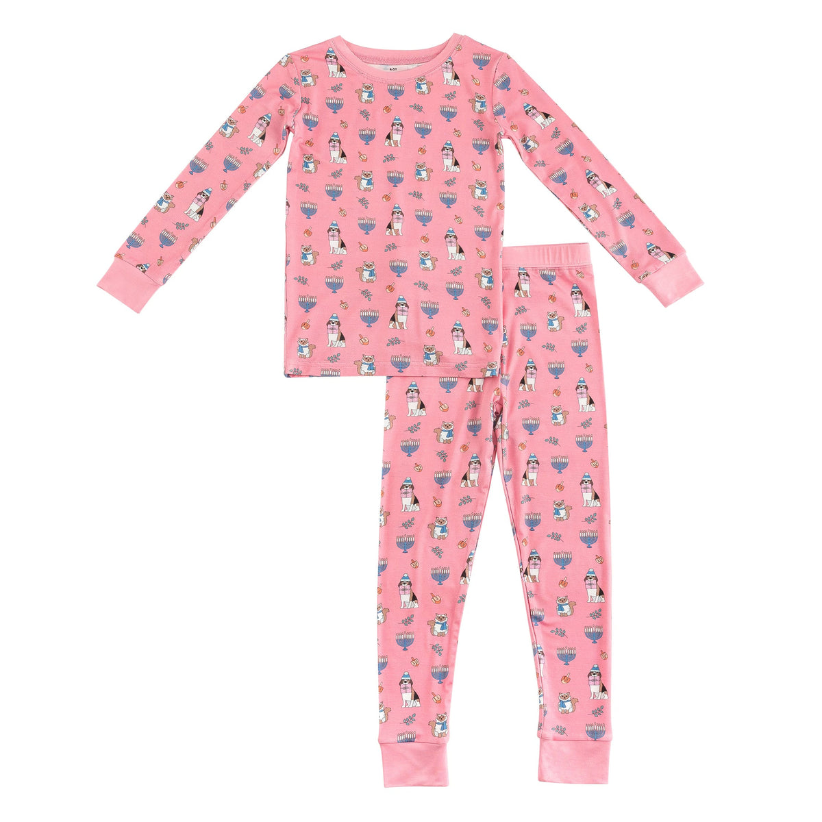 Hanukkah Pets (Long Sleeve PJ) - Pink - BIG FRENCHIES