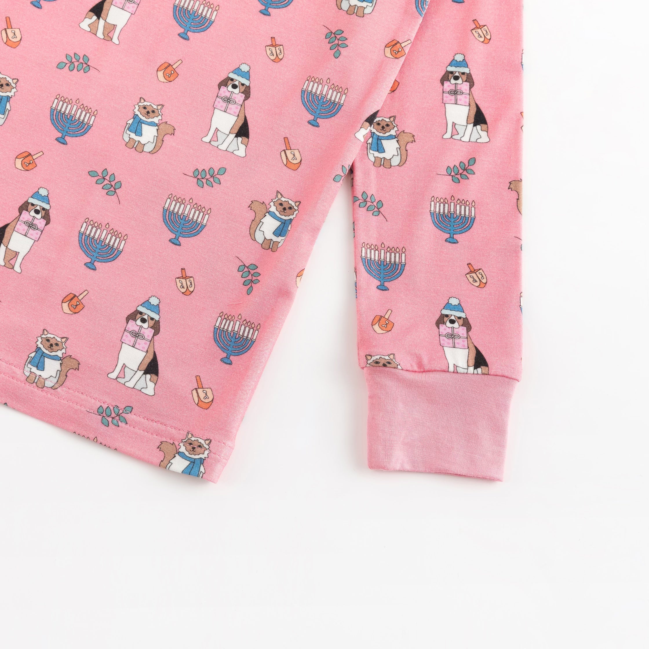 Hanukkah Pets (Long Sleeve PJ) - Pink - BIG FRENCHIES