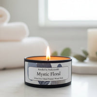 Mystic Floral Luxury Candle | 8oz Non-Toxic Soy Candle with Wooden Wick | Clean Burn