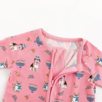 Hanukkah Pets (Convertible Zip Footies) - Pink - BIG FRENCHIES