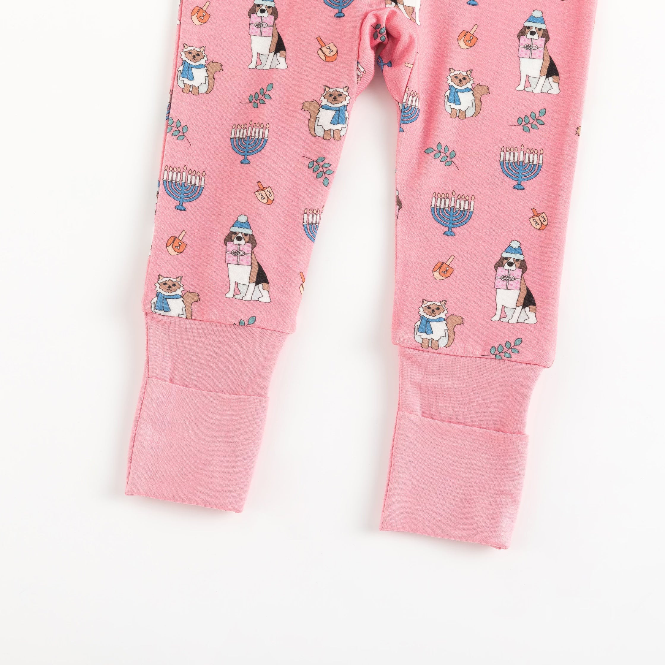 Hanukkah Pets (Convertible Zip Footies) - Pink - BIG FRENCHIES