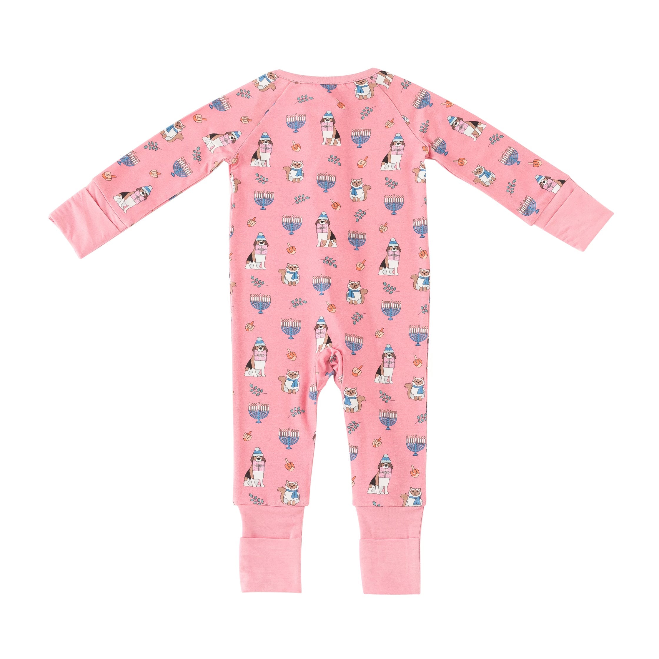 Hanukkah Pets (Convertible Zip Footies) - Pink - BIG FRENCHIES