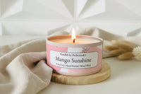 Mango Sunshine Luxury Candle | 8oz Non-Toxic Soy Candle with Wooden Wick | Clean Burn