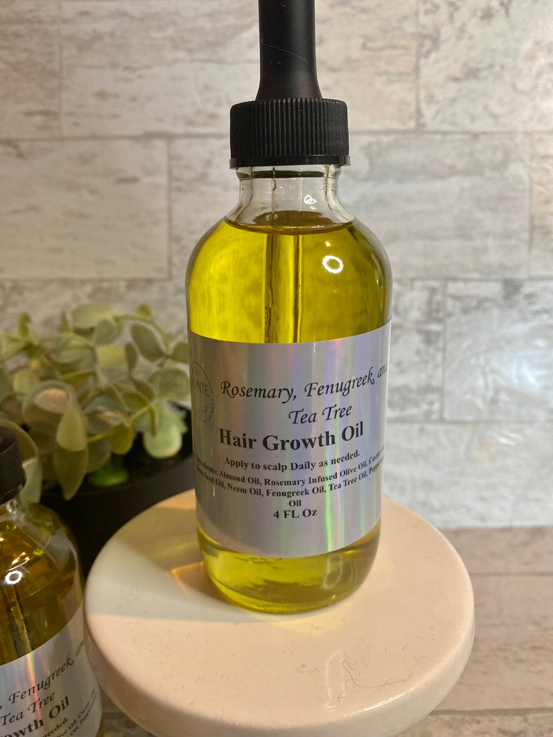 Hair Growth Oil with Tea Tree, Fenugreek, and Rosemary Infused Olive Oil - BIG FRENCHIES