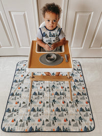Adventure Awaits Splash Mat - A Waterproof Catch-All for Highchair Spills and More!
