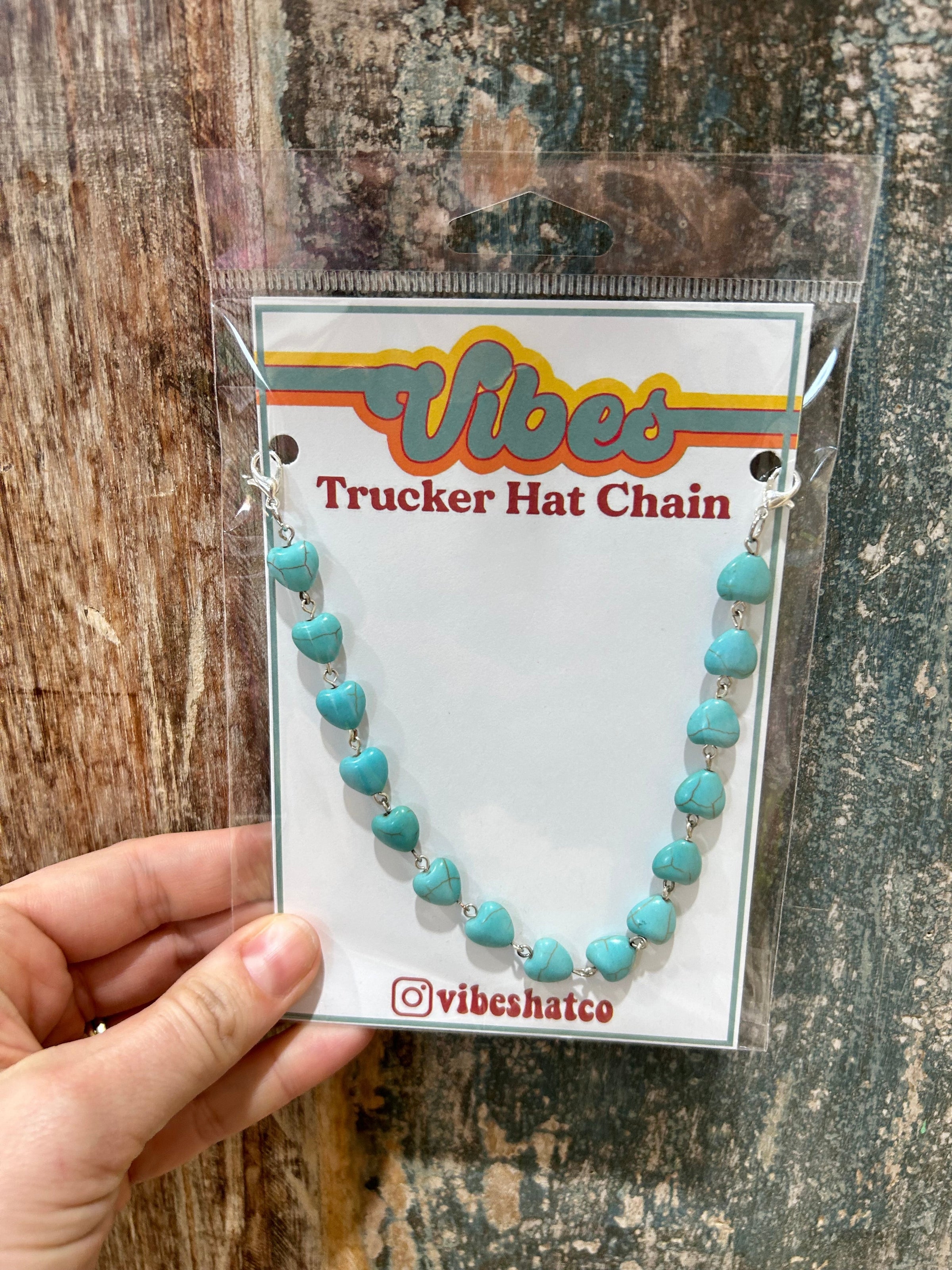 Turquoise Heart Trucker Chain - BIG FRENCHIES