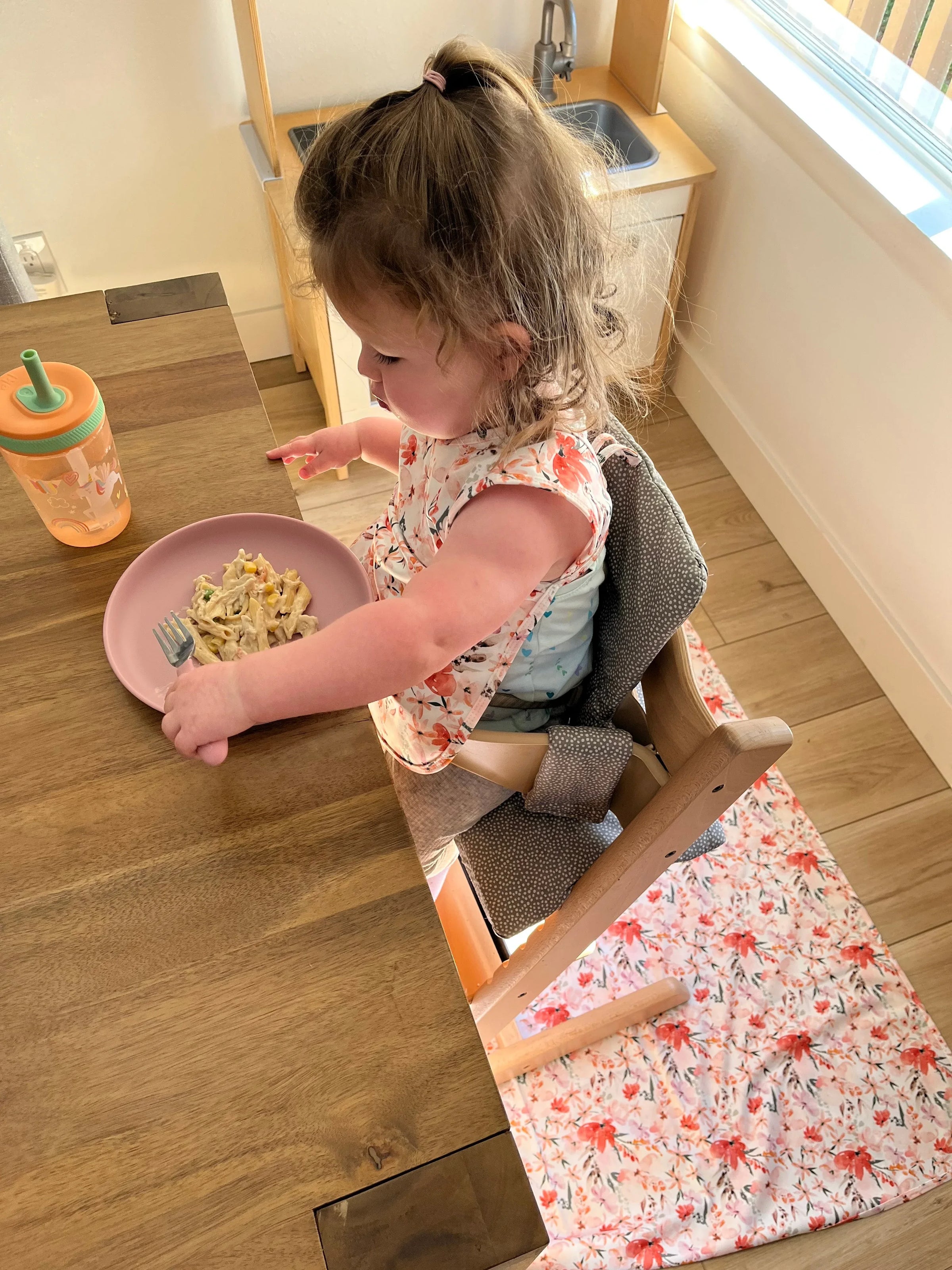 Peachy Dreams Splash Mat - A Waterproof Catch-All for Highchair Spills - BIG FRENCHIES