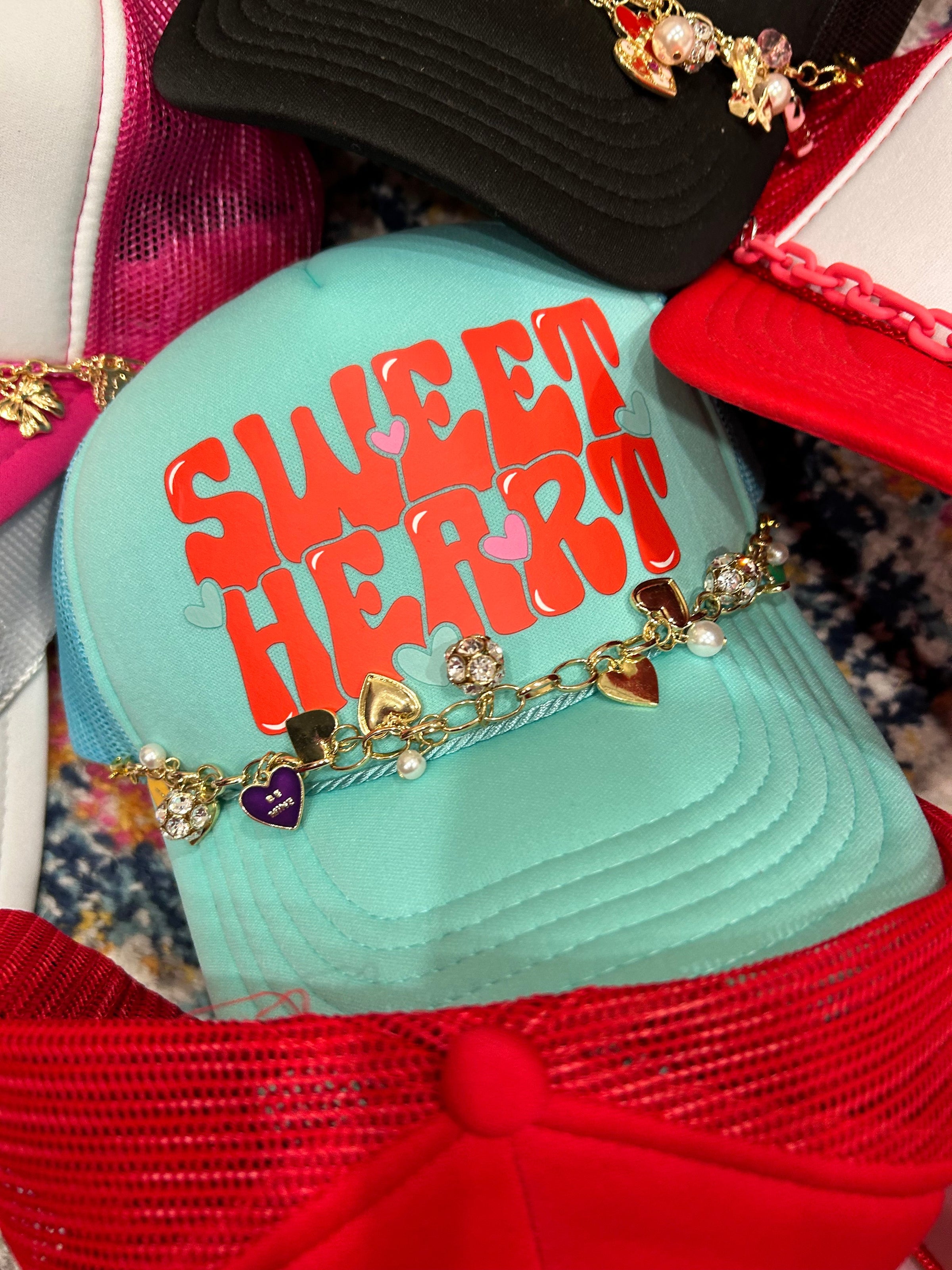 Conversation Hearts Trucker Hat Chain - BIG FRENCHIES