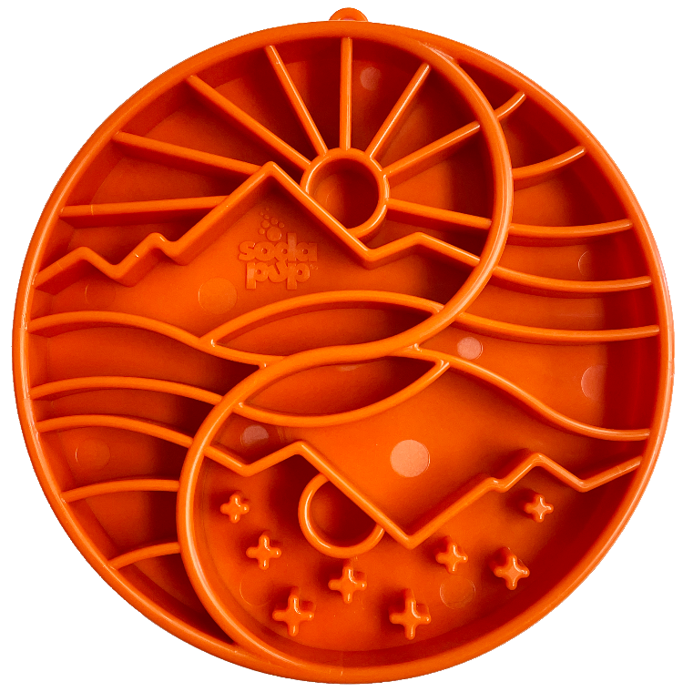Sun and Moon eTray - Shallow Slow Feeder Dog Bowl for Enrichment | USA Made - BIG FRENCHIES